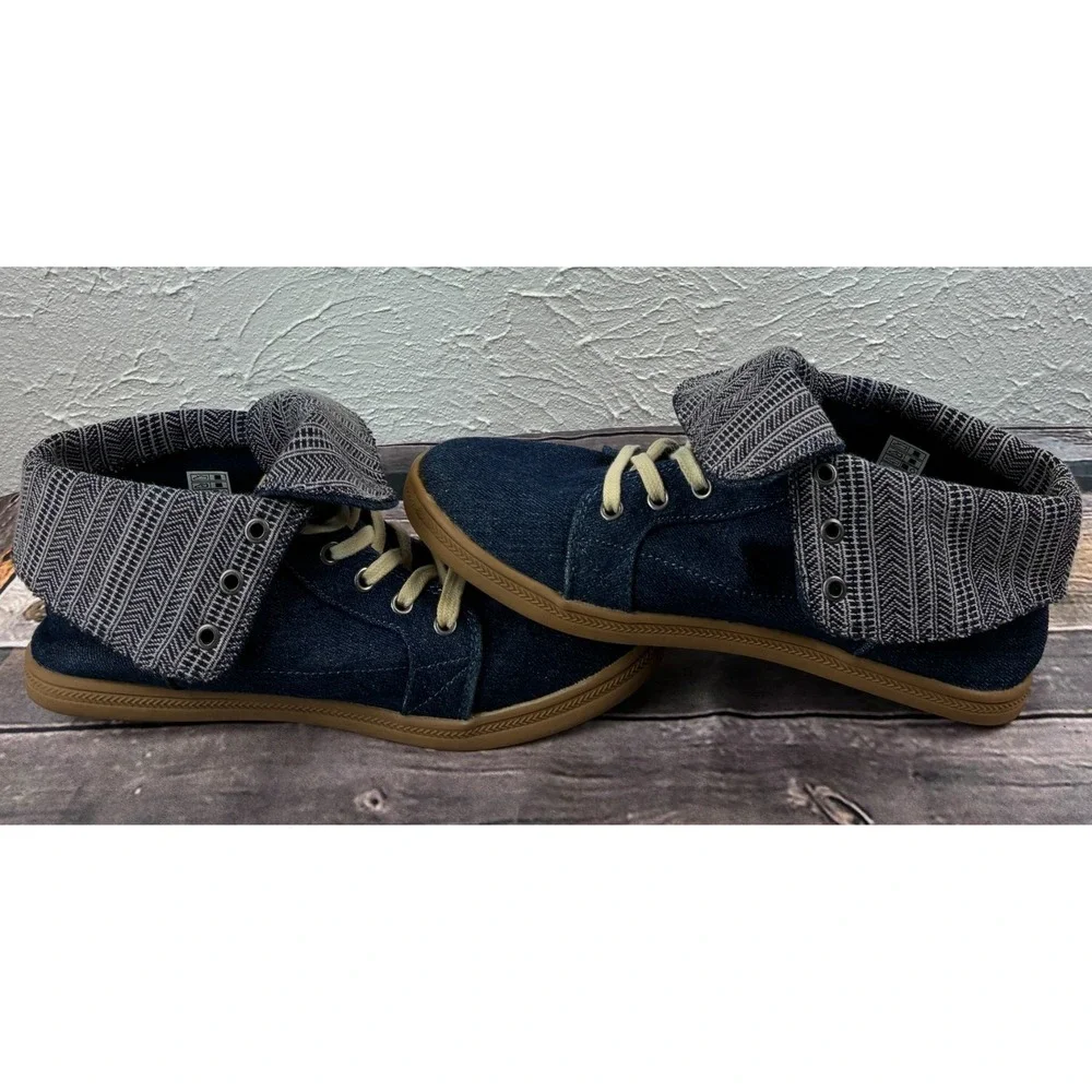Rocket Dog Chukka Boots Womens Size 5 Blue Denim Foldover Casual Shoes